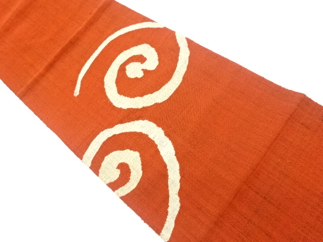 JAPANESE KIMONO / VINTAGE NAGOYA OBI / MAWATA TSUMUGI / WOVEN ABSTRACT SPIRAL
